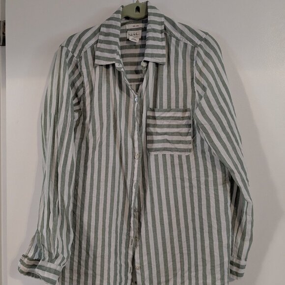 Nicole Miller Striped Linen Shirt - Picture 1 of 1